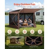 image:imageVEVOR 12  12ft 6 Sided Popup Canopy Shelter Tent with Mesh Windows Portable Carry Bag Stakes Large Shade Tents for Outdoor Camping Lawn and Backyard BrownBeigeBrown