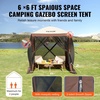 image:imageVEVOR 12  12ft 6 Sided Popup Canopy Shelter Tent with Mesh Windows Portable Carry Bag Stakes Large Shade Tents for Outdoor Camping Lawn and Backyard BrownBeigeBrown