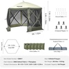 image:imageVEVOR 12  12ft 6 Sided Popup Canopy Shelter Tent with Mesh Windows Portable Carry Bag Stakes Large Shade Tents for Outdoor Camping Lawn and Backyard BrownBeigeArmy Green