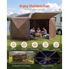 image:imageVEVOR 12  12ft 6 Sided Popup Canopy Shelter Tent with Mesh Windows Portable Carry Bag Stakes Large Shade Tents for Outdoor Camping Lawn and Backyard BrownBeigeBrown
