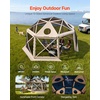 image:imageVEVOR 12  12ft 6 Sided Popup Canopy Shelter Tent with Mesh Windows Portable Carry Bag Stakes Large Shade Tents for Outdoor Camping Lawn and Backyard BrownBeigeBeige