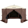 image:imageVEVOR 12  12ft 6 Sided Popup Canopy Shelter Tent with Mesh Windows Portable Carry Bag Stakes Large Shade Tents for Outdoor Camping Lawn and Backyard BrownBeigeBrown