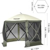 image:imageVEVOR 12  12ft 6 Sided Popup Canopy Shelter Tent with Mesh Windows Portable Carry Bag Stakes Large Shade Tents for Outdoor Camping Lawn and Backyard BrownBeigeArmy Green