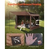 image:imageVEVOR 12  12ft 6 Sided Popup Canopy Shelter Tent with Mesh Windows Portable Carry Bag Stakes Large Shade Tents for Outdoor Camping Lawn and Backyard BrownBeigeBrown