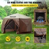 image:imageVEVOR 12  12ft 6 Sided Popup Canopy Shelter Tent with Mesh Windows Portable Carry Bag Stakes Large Shade Tents for Outdoor Camping Lawn and Backyard BrownBeigeBrown