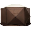 image:imageVEVOR 12  12ft 6 Sided Popup Canopy Shelter Tent with Mesh Windows Portable Carry Bag Stakes Large Shade Tents for Outdoor Camping Lawn and Backyard BrownBeigeBrown