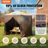 image:imageVEVOR 12  12ft 6 Sided Popup Canopy Shelter Tent with Mesh Windows Portable Carry Bag Stakes Large Shade Tents for Outdoor Camping Lawn and Backyard BrownBeigeBrown