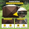image:imageVEVOR 12  12ft 6 Sided Popup Canopy Shelter Tent with Mesh Windows Portable Carry Bag Stakes Large Shade Tents for Outdoor Camping Lawn and Backyard BrownBeigeBrown
