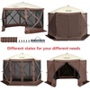 image:imageVEVOR 12  12ft 6 Sided Popup Canopy Shelter Tent with Mesh Windows Portable Carry Bag Stakes Large Shade Tents for Outdoor Camping Lawn and Backyard BrownBeigeBrown