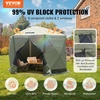 image:imageVEVOR 12  12ft 6 Sided Popup Canopy Shelter Tent with Mesh Windows Portable Carry Bag Stakes Large Shade Tents for Outdoor Camping Lawn and Backyard BrownBeigeArmy Green
