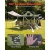 image:imageVEVOR 12  12ft 6 Sided Popup Canopy Shelter Tent with Mesh Windows Portable Carry Bag Stakes Large Shade Tents for Outdoor Camping Lawn and Backyard BrownBeigeArmy Green