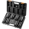 image:imageVEVOR 12 Drive Impact Socket Set 65 Piece SAE 38 to 114 and Metric 1024mm 6 Point CrV Alloy Steel for Auto Repair EasytoRead Size Markings Rugged Construction Storage Case1 8PCS CRMO