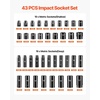 image:imageVEVOR 12 Drive Impact Socket Set 65 Piece SAE 38 to 114 and Metric 1024mm 6 Point CrV Alloy Steel for Auto Repair EasytoRead Size Markings Rugged Construction Storage Case12 43PCS