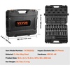 image:imageVEVOR 12 Drive Impact Socket Set 65 Piece SAE 38 to 114 and Metric 1024mm 6 Point CrV Alloy Steel for Auto Repair EasytoRead Size Markings Rugged Construction Storage Case38 90PCS Swivel CRMO