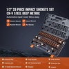 image:imageVEVOR 12 Drive Impact Socket Set 65 Piece SAE 38 to 114 and Metric 1024mm 6 Point CrV Alloy Steel for Auto Repair EasytoRead Size Markings Rugged Construction Storage Case12 33PCS