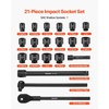image:imageVEVOR 12 Drive Impact Socket Set 65 Piece SAE 38 to 114 and Metric 1024mm 6 Point CrV Alloy Steel for Auto Repair EasytoRead Size Markings Rugged Construction Storage Case1 21 PCS