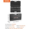 image:imageVEVOR 12 Drive Impact Socket Set 65 Piece SAE 38 to 114 and Metric 1024mm 6 Point CrV Alloy Steel for Auto Repair EasytoRead Size Markings Rugged Construction Storage Case34 29PCS CRMO