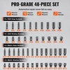 image:imageVEVOR 12 Drive Impact Socket Set 65 Piece SAE 38 to 114 and Metric 1024mm 6 Point CrV Alloy Steel for Auto Repair EasytoRead Size Markings Rugged Construction Storage Case14 48PCS CRMO
