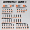 image:imageVEVOR 12 Drive Impact Socket Set 65 Piece SAE 38 to 114 and Metric 1024mm 6 Point CrV Alloy Steel for Auto Repair EasytoRead Size Markings Rugged Construction Storage Case12  38 130PCS CRMO