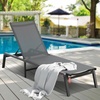 image:imageVEVOR 2 Pcs Chaise Lounge Chairs Outdoor Aluminum Patio Lounge Chair with Adjustable 5Position Folding Pool Chairs Recliner and Full Flat Tanning Chair for Patio Beach Pool Blue 2 pcsGrey