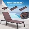 image:imageVEVOR 2 Pcs Chaise Lounge Chairs Outdoor Aluminum Patio Lounge Chair with Adjustable 5Position Folding Pool Chairs Recliner and Full Flat Tanning Chair for Patio Beach Pool Blue 2 pcsBrown