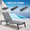 image:imageVEVOR 2 Pcs Chaise Lounge Chairs Outdoor Aluminum Patio Lounge Chair with Adjustable 5Position Folding Pool Chairs Recliner and Full Flat Tanning Chair for Patio Beach Pool Blue 2 pcsGrey