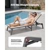 image:imageVEVOR 2 Pcs Chaise Lounge Chairs Outdoor Aluminum Patio Lounge Chair with Adjustable 5Position Folding Pool Chairs Recliner and Full Flat Tanning Chair for Patio Beach Pool Blue 2 pcsKhaki