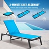image:imageVEVOR 2 Pcs Chaise Lounge Chairs Outdoor Aluminum Patio Lounge Chair with Adjustable 5Position Folding Pool Chairs Recliner and Full Flat Tanning Chair for Patio Beach Pool Blue 2 pcsBlue