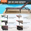 image:imageVEVOR 2 Pcs Chaise Lounge Chairs Outdoor Aluminum Patio Lounge Chair with Adjustable 5Position Folding Pool Chairs Recliner and Full Flat Tanning Chair for Patio Beach Pool Blue 2 pcsBrown