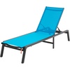image:imageVEVOR 2 Pcs Chaise Lounge Chairs Outdoor Aluminum Patio Lounge Chair with Adjustable 5Position Folding Pool Chairs Recliner and Full Flat Tanning Chair for Patio Beach Pool Blue 2 pcsBlue