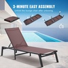 image:imageVEVOR 2 Pcs Chaise Lounge Chairs Outdoor Aluminum Patio Lounge Chair with Adjustable 5Position Folding Pool Chairs Recliner and Full Flat Tanning Chair for Patio Beach Pool Blue 2 pcsBrown