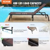 image:imageVEVOR 2 Pcs Chaise Lounge Chairs Outdoor Aluminum Patio Lounge Chair with Adjustable 5Position Folding Pool Chairs Recliner and Full Flat Tanning Chair for Patio Beach Pool Blue 2 pcsBrown