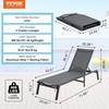 image:imageVEVOR 2 Pcs Chaise Lounge Chairs Outdoor Aluminum Patio Lounge Chair with Adjustable 5Position Folding Pool Chairs Recliner and Full Flat Tanning Chair for Patio Beach Pool Blue 2 pcsGrey