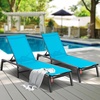 image:imageVEVOR 2 Pcs Chaise Lounge Chairs Outdoor Aluminum Patio Lounge Chair with Adjustable 5Position Folding Pool Chairs Recliner and Full Flat Tanning Chair for Patio Beach Pool Blue 2 pcsBlue