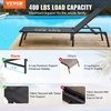 image:imageVEVOR 2 Pcs Chaise Lounge Chairs Outdoor Aluminum Patio Lounge Chair with Adjustable 5Position Folding Pool Chairs Recliner and Full Flat Tanning Chair for Patio Beach Pool Blue 2 pcsGrey