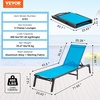 image:imageVEVOR 2 Pcs Chaise Lounge Chairs Outdoor Aluminum Patio Lounge Chair with Adjustable 5Position Folding Pool Chairs Recliner and Full Flat Tanning Chair for Patio Beach Pool Blue 2 pcsBlue