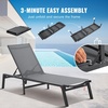 image:imageVEVOR 2 Pcs Chaise Lounge Chairs Outdoor Aluminum Patio Lounge Chair with Adjustable 5Position Folding Pool Chairs Recliner and Full Flat Tanning Chair for Patio Beach Pool Blue 2 pcsGrey