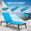 image:imageVEVOR 2 Pcs Chaise Lounge Chairs Outdoor Aluminum Patio Lounge Chair with Adjustable 5Position Folding Pool Chairs Recliner and Full Flat Tanning Chair for Patio Beach Pool Blue 2 pcsBlue