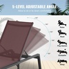image:imageVEVOR 2 Pcs Chaise Lounge Chairs Outdoor Aluminum Patio Lounge Chair with Adjustable 5Position Folding Pool Chairs Recliner and Full Flat Tanning Chair for Patio Beach Pool Blue 2 pcsBrown