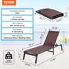 image:imageVEVOR 2 Pcs Chaise Lounge Chairs Outdoor Aluminum Patio Lounge Chair with Adjustable 5Position Folding Pool Chairs Recliner and Full Flat Tanning Chair for Patio Beach Pool Blue 2 pcsBrown