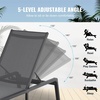 image:imageVEVOR 2 Pcs Chaise Lounge Chairs Outdoor Aluminum Patio Lounge Chair with Adjustable 5Position Folding Pool Chairs Recliner and Full Flat Tanning Chair for Patio Beach Pool Blue 2 pcsGrey