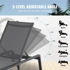 image:imageVEVOR 2 Pcs Chaise Lounge Chairs Outdoor Aluminum Patio Lounge Chair with Adjustable 5Position Folding Pool Chairs Recliner and Full Flat Tanning Chair for Patio Beach Pool Blue 2 pcsGrey