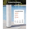 image:imageVEVOR 2026 PRO Cartridge Pool Filter Tank amp Element for Above Ground amp Inground Pools Large 320325Sq Ft Cleaner System Compatible WPumps 2 to 25 HP Up to 11769 GPH for Pools Up to 94150 GallonsElement Only