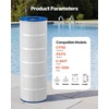 image:imageVEVOR 2026 PRO Cartridge Pool Filter Tank amp Element for Above Ground amp Inground Pools Large 320325Sq Ft Cleaner System Compatible WPumps 2 to 25 HP Up to 11769 GPH for Pools Up to 94150 GallonsElement Only