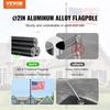 image:imageVEVOR 20FT Telescoping Flag Pole Kit Heavy Duty Aluminum Alloy in Ground Flag Poles for Outside 3 Display Modes Flagpole with 3x5 American Flag Professional Accessories SilverBlack