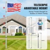 image:imageVEVOR 20FT Telescoping Flag Pole Kit Heavy Duty Aluminum Alloy in Ground Flag Poles for Outside 3 Display Modes Flagpole with 3x5 American Flag Professional Accessories SilverSilver