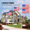 image:imageVEVOR 20FT Telescoping Flag Pole Kit Heavy Duty Aluminum Alloy in Ground Flag Poles for Outside 3 Display Modes Flagpole with 3x5 American Flag Professional Accessories SilverSilver
