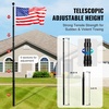 image:imageVEVOR 20FT Telescoping Flag Pole Kit Heavy Duty Aluminum Alloy in Ground Flag Poles for Outside 3 Display Modes Flagpole with 3x5 American Flag Professional Accessories SilverBlack
