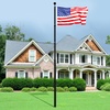 image:imageVEVOR 20FT Telescoping Flag Pole Kit Heavy Duty Aluminum Alloy in Ground Flag Poles for Outside 3 Display Modes Flagpole with 3x5 American Flag Professional Accessories SilverBlack