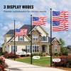 image:imageVEVOR 20FT Telescoping Flag Pole Kit Heavy Duty Aluminum Alloy in Ground Flag Poles for Outside 3 Display Modes Flagpole with 3x5 American Flag Professional Accessories SilverBlack